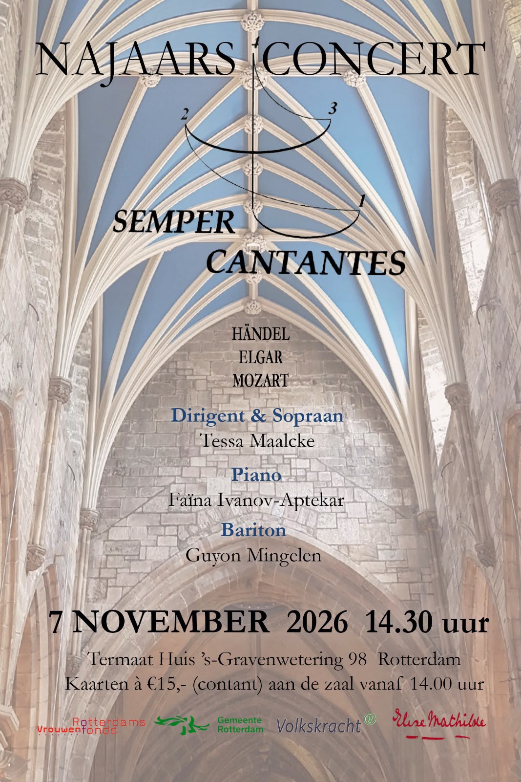 Flyer van het Najaarsconcert van Semper Cantantes